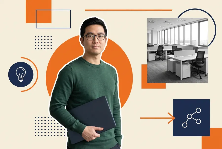 An employee working through an AI skills module at a desk, illustrating compliance training on the platform that carries AI literacy content